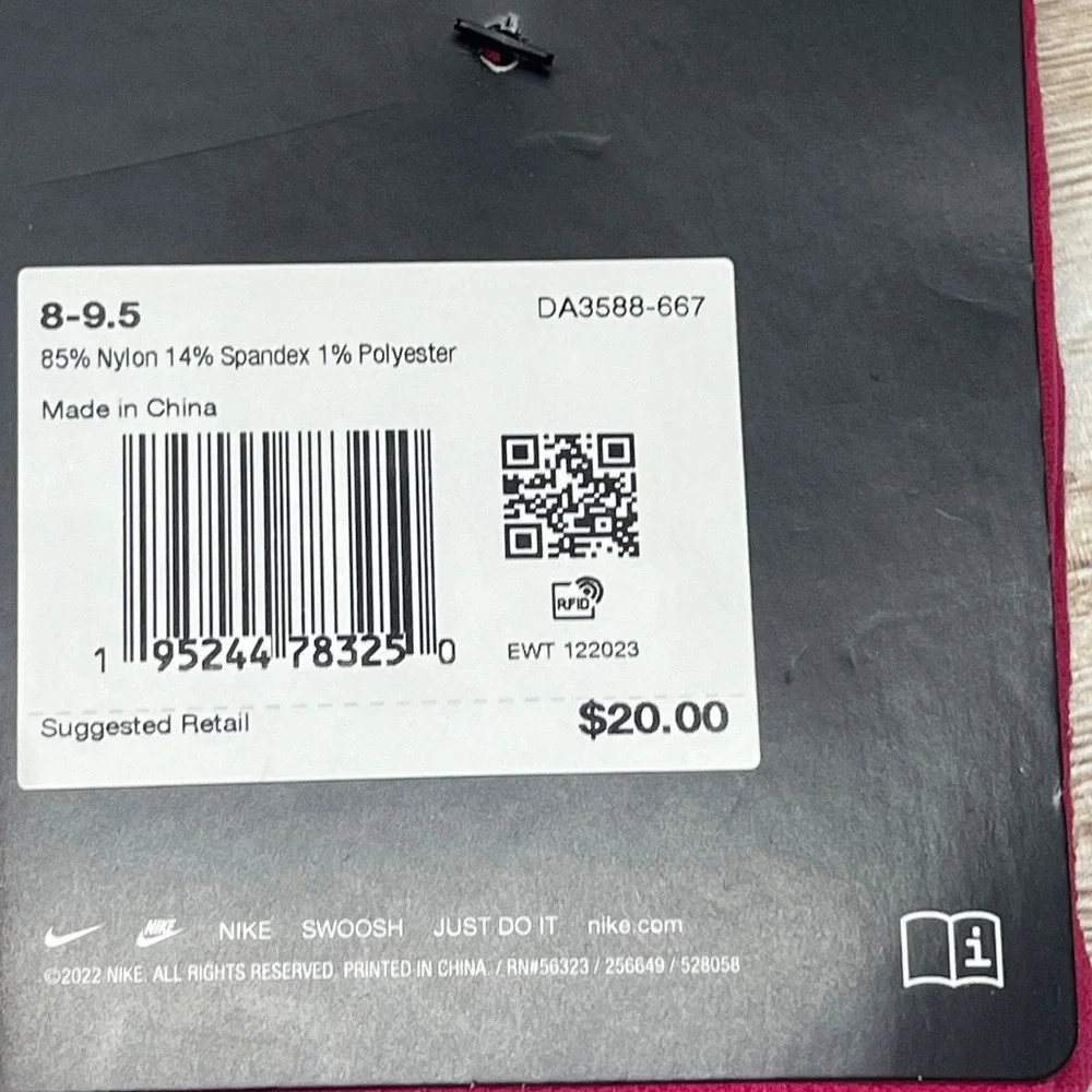2 Pair Nike Spark‎ Running Ankle Socks Dri Fit Men 8 9.5 Pink Athletic $40 MRSP